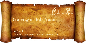 Csernyus Nándor névjegykártya