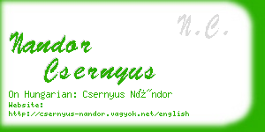 nandor csernyus business card